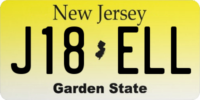 NJ license plate J18ELL