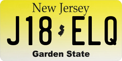 NJ license plate J18ELQ
