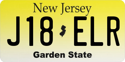 NJ license plate J18ELR