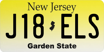 NJ license plate J18ELS