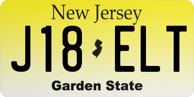 NJ license plate J18ELT