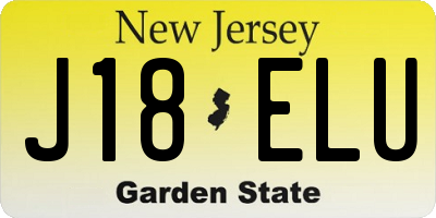 NJ license plate J18ELU
