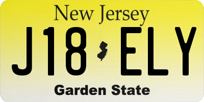 NJ license plate J18ELY