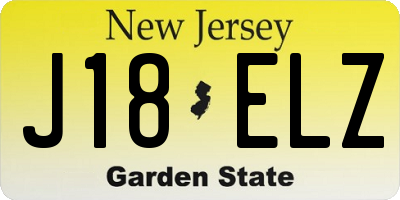 NJ license plate J18ELZ
