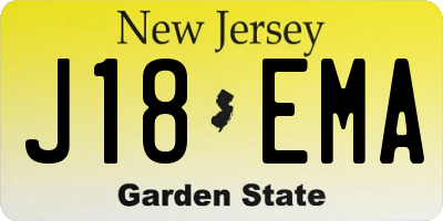NJ license plate J18EMA