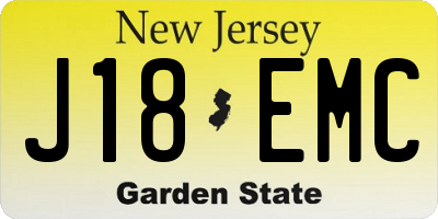 NJ license plate J18EMC