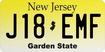 NJ license plate J18EMF