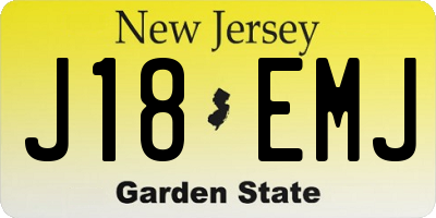 NJ license plate J18EMJ