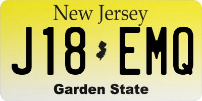 NJ license plate J18EMQ