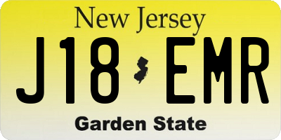 NJ license plate J18EMR