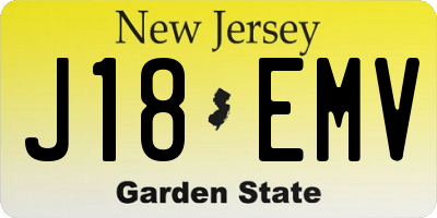 NJ license plate J18EMV