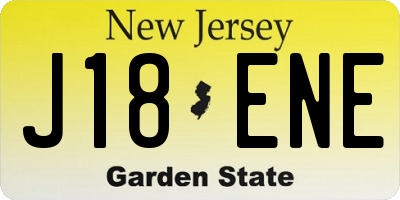 NJ license plate J18ENE