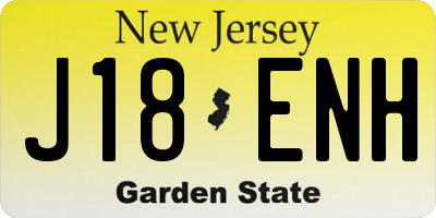 NJ license plate J18ENH