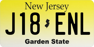 NJ license plate J18ENL