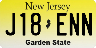 NJ license plate J18ENN