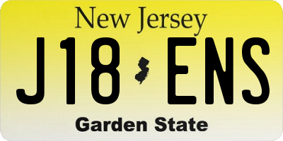 NJ license plate J18ENS