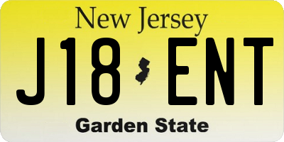 NJ license plate J18ENT