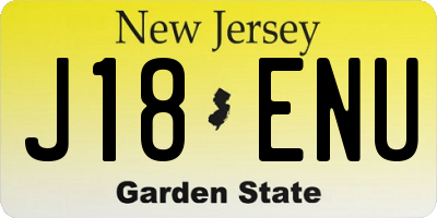 NJ license plate J18ENU