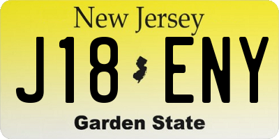NJ license plate J18ENY