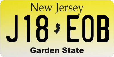 NJ license plate J18EOB