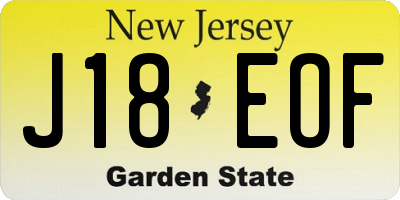 NJ license plate J18EOF