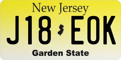NJ license plate J18EOK