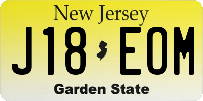 NJ license plate J18EOM