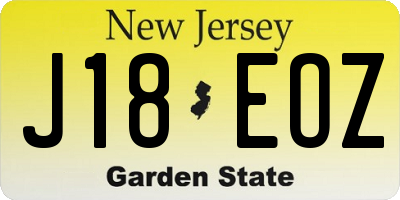 NJ license plate J18EOZ