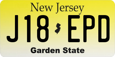 NJ license plate J18EPD