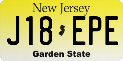 NJ license plate J18EPE
