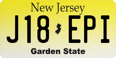 NJ license plate J18EPI