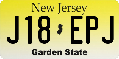 NJ license plate J18EPJ