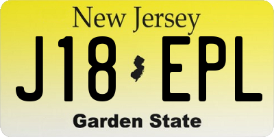 NJ license plate J18EPL