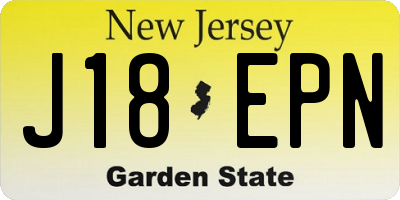 NJ license plate J18EPN
