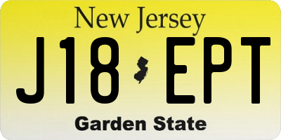NJ license plate J18EPT