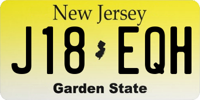 NJ license plate J18EQH