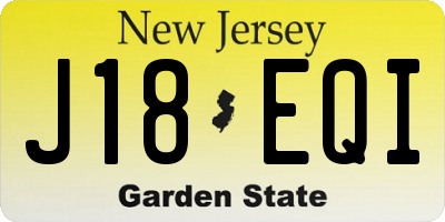 NJ license plate J18EQI