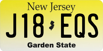 NJ license plate J18EQS