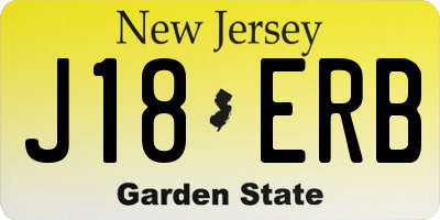 NJ license plate J18ERB