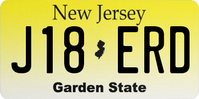 NJ license plate J18ERD