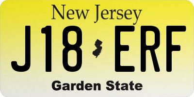 NJ license plate J18ERF