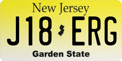 NJ license plate J18ERG
