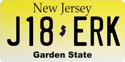 NJ license plate J18ERK