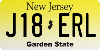 NJ license plate J18ERL