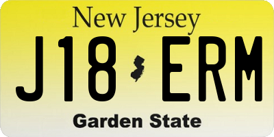 NJ license plate J18ERM