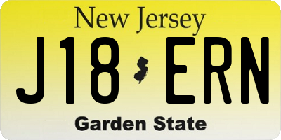 NJ license plate J18ERN