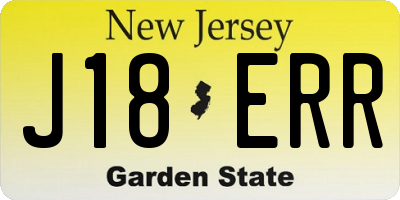NJ license plate J18ERR