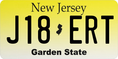 NJ license plate J18ERT