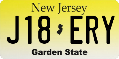 NJ license plate J18ERY