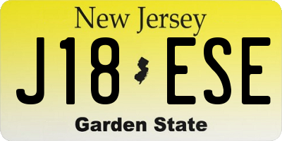 NJ license plate J18ESE